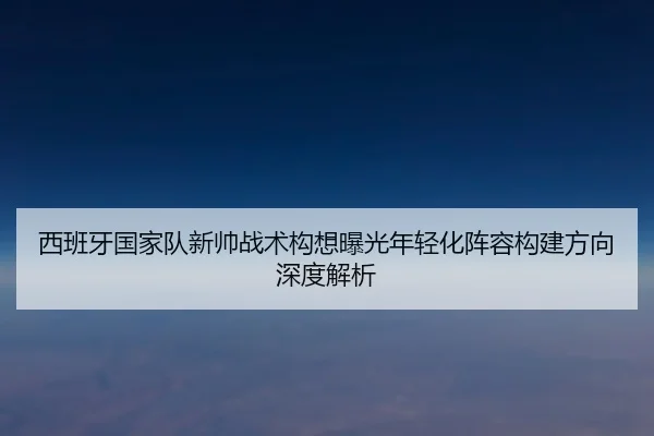 西班牙国家队新帅战术构想曝光年轻化阵容构建方向深度解析